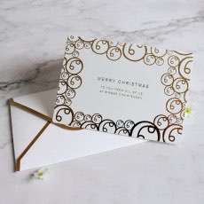 Foil Printing Invitation Christmas Greeting Card Customized Simple Style 